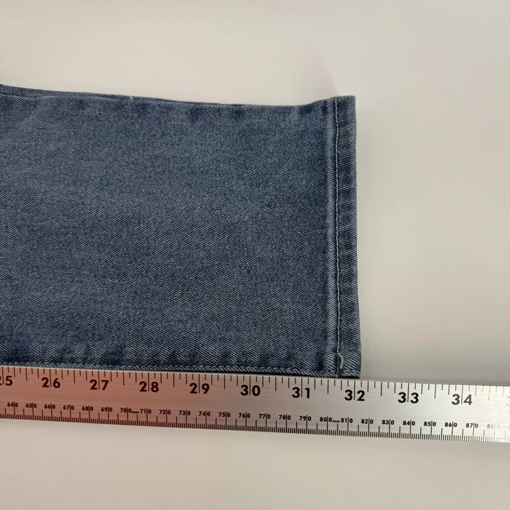 True Religion Geno SN Flap Slim Jeans 32 Light Icy Blue Pine Wash 700859‎ NEW